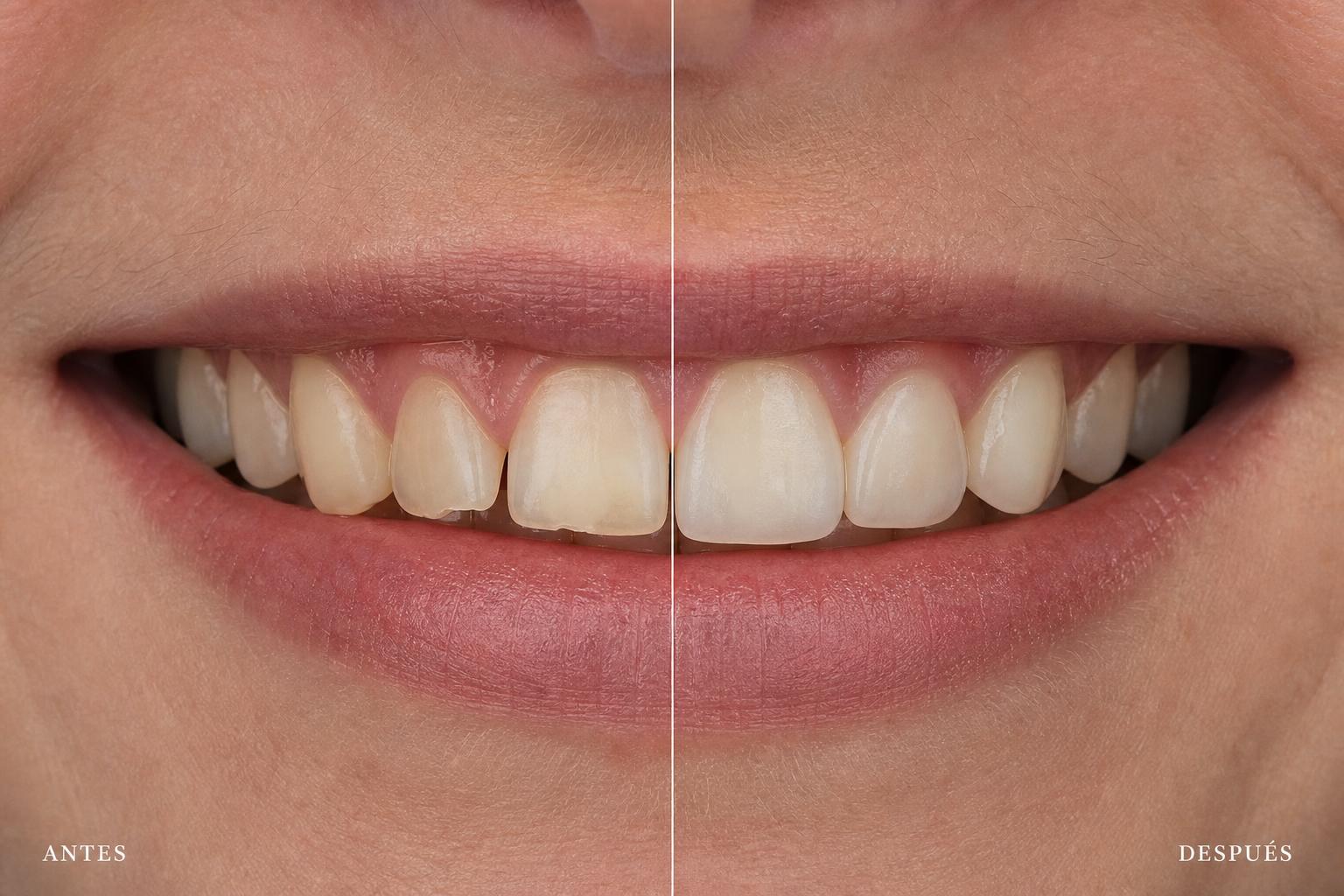 Antes y después de carillas dentales en Caracas realizadas en AJ Bucarito