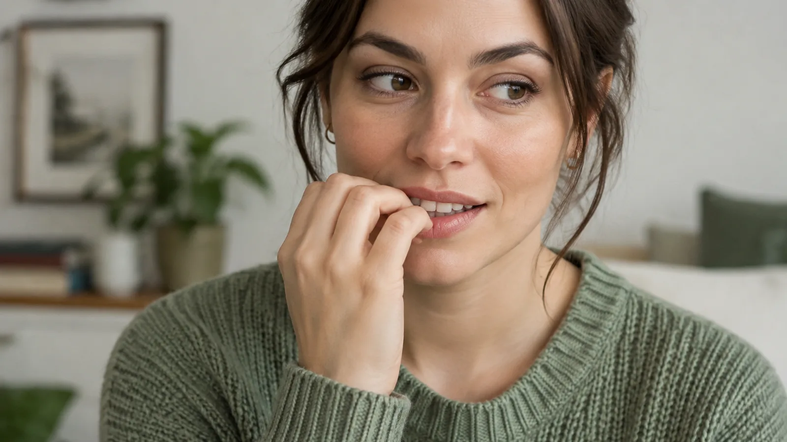 Persona con el hábito de acercar las uñas a los dientes Persona con el hábito de acercar las uñas a los dientes